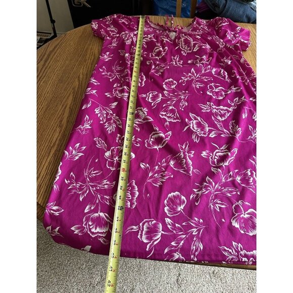 Anthony Richards Preowned Purple Floral Nightgown/House Dress Smocked  Size L - Picture 7 of 10